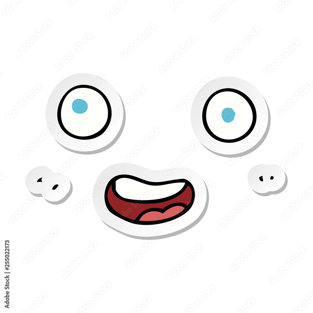 sticker of a cartoon face sticker of a cartoon face