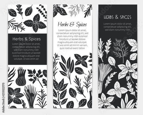 herbs and spices silhouettes