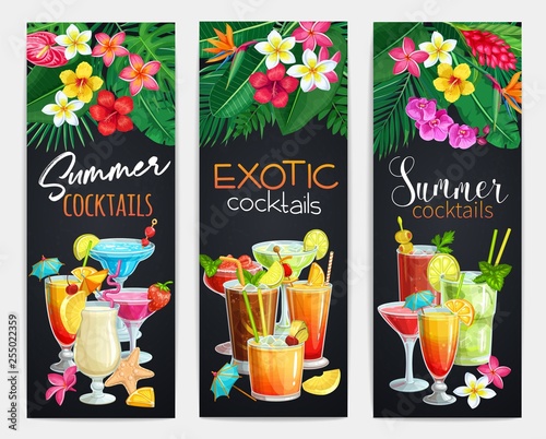 Exotic cocktails banners