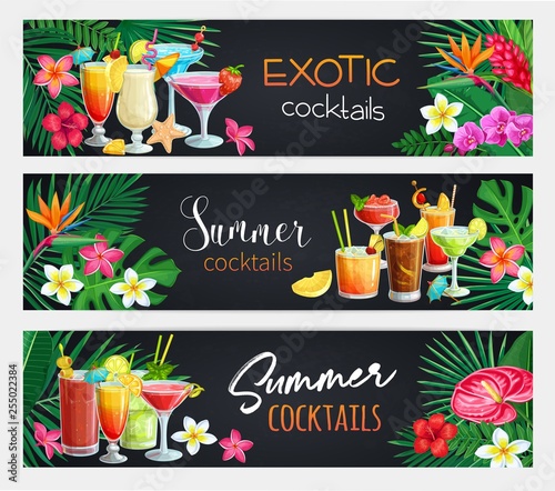Exotic cocktails banners