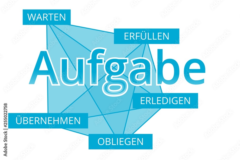 Aufgabe - Begriffe verbinden, Farbe blau Aufgabe - Begriffe verbinden, Farbe blau