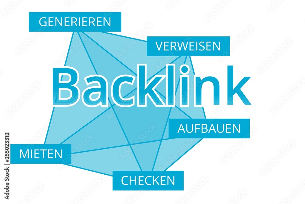 Backlink - Begriffe verbinden, Farbe blau