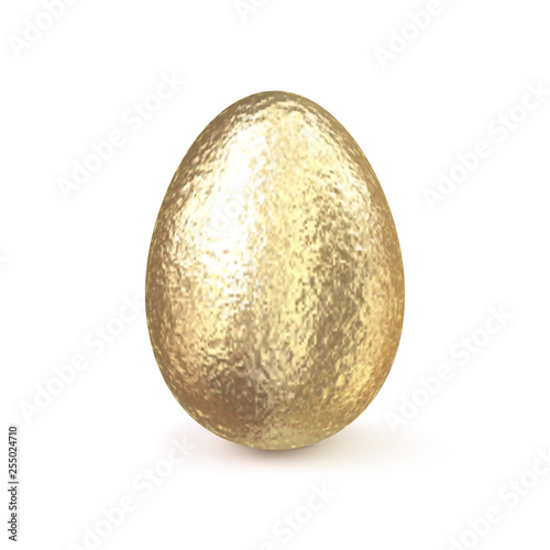 Realistic 3d vector gold Easter Egg