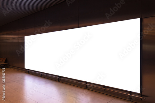blank advertisement board subway white clipping white