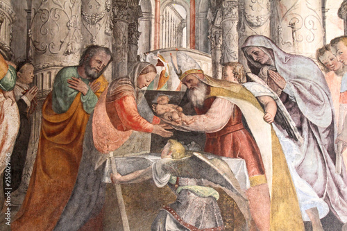 presentazione di Gesù al tempio; affresco nella chiesa di "San Cristo" a Brescia