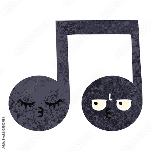 retro illustration style cartoon musical note