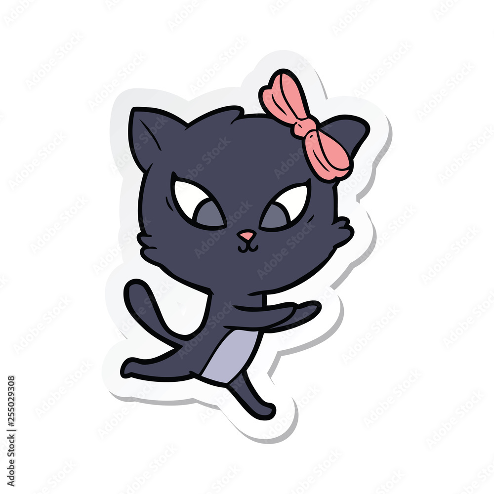sticker of a cartoon cat sticker of a cartoon cat