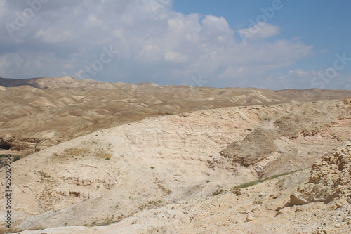 Wadi Qelt in Judean desert near Jericho, nature, stone, rock and oasis. Unseen, unknown, unexplored places, hidden travel destinations, Israel