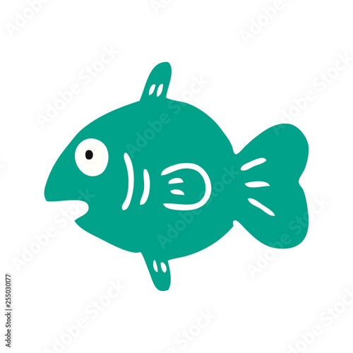 cartoon doodle of a marine fish