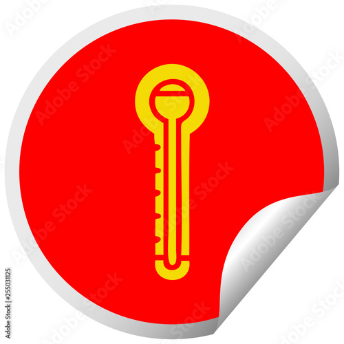 circular peeling sticker cartoon glass thermometer