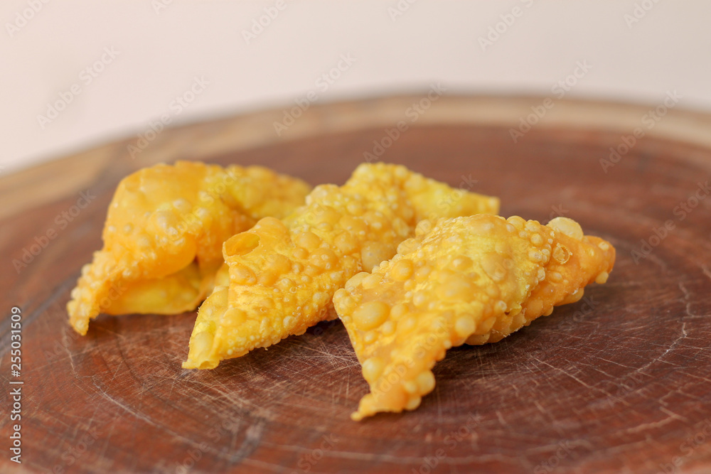 Fried dumplings,chinese food on wooden table. Fried dumplings,chinese food on wooden table.