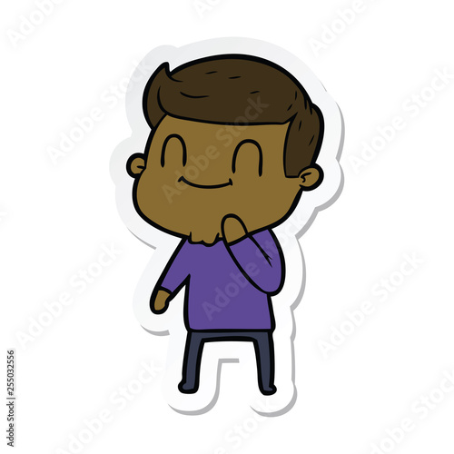 sticker of a cartoon friendly man © lineartestpilot