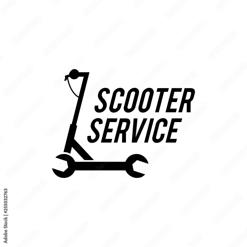 electric scooter service logo vector icon sign vector de Stock | Adobe Stock