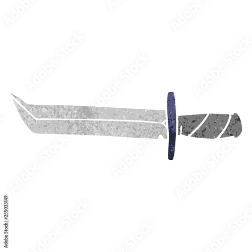 retro cartoon doodle of a short dagger