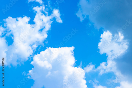 Blue sky and white clouds.