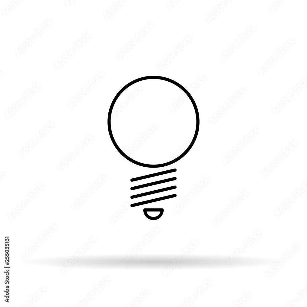 Light bulb or idea icon with shadow. Minimalism style. Vector illustration. Outline sketch. image of thin lines. EPS 10 Light bulb or idea icon with shadow. Minimalism style. Vector illustration. Outline sketch. image of thin lines. EPS 10