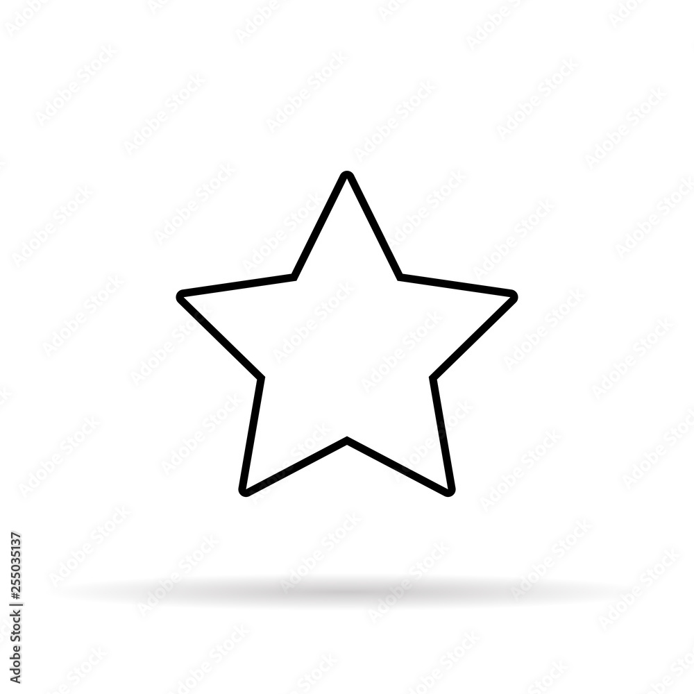 Star icon witch shadow. Minimalism style. Vector illustration. Outline sketch. image of thin lines.EPS 10 Star icon witch shadow. Minimalism style. Vector illustration. Outline sketch. image of thin lines.EPS 10