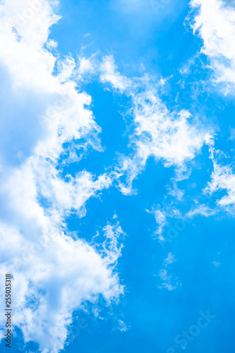 Blue sky and white clouds.