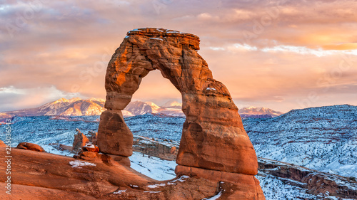 Delicate Arch WInter Sunset photo