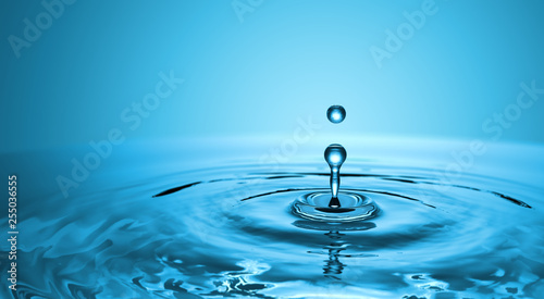 Clear Water drop with circular waves