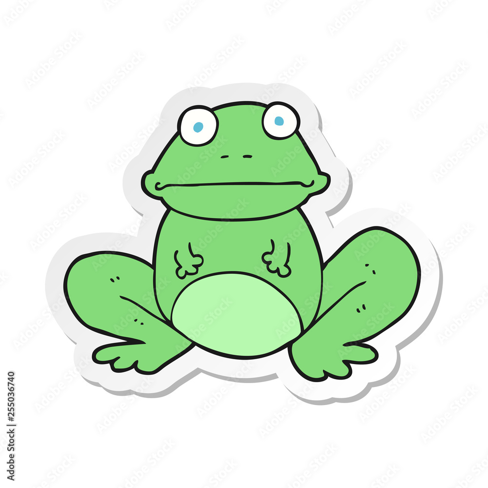 sticker of a cartoon frog sticker of a cartoon frog