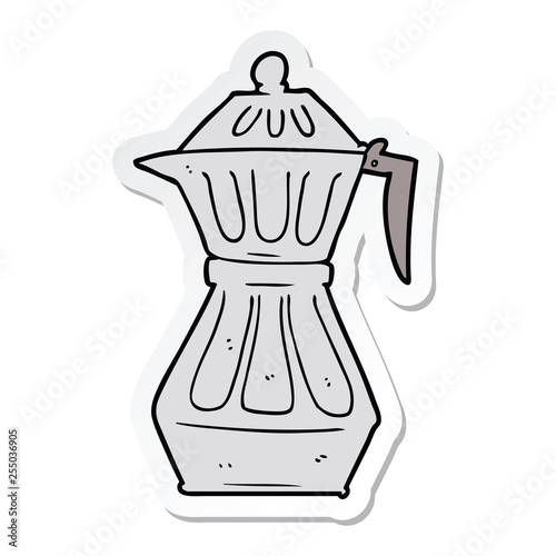 sticker of a cartoon espresso pot
