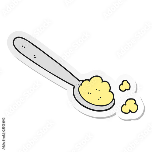 sticker of a cartoon spoonful