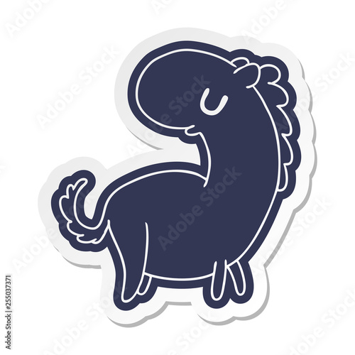 cartoon sticker kawaii of a cute horse