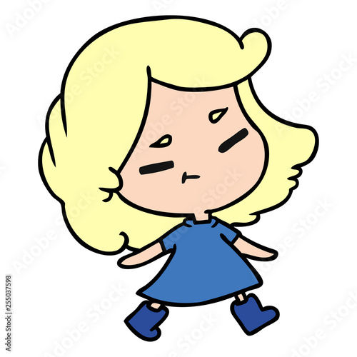 cartoon of a cute kawaii girl
