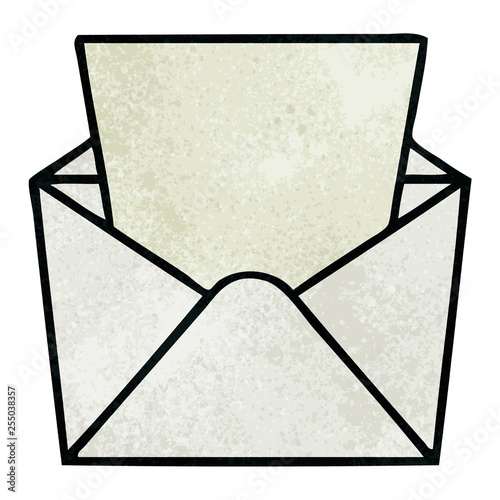 quirky hand drawn cartoon letter and envelope