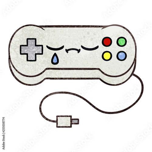 retro grunge texture cartoon game controller