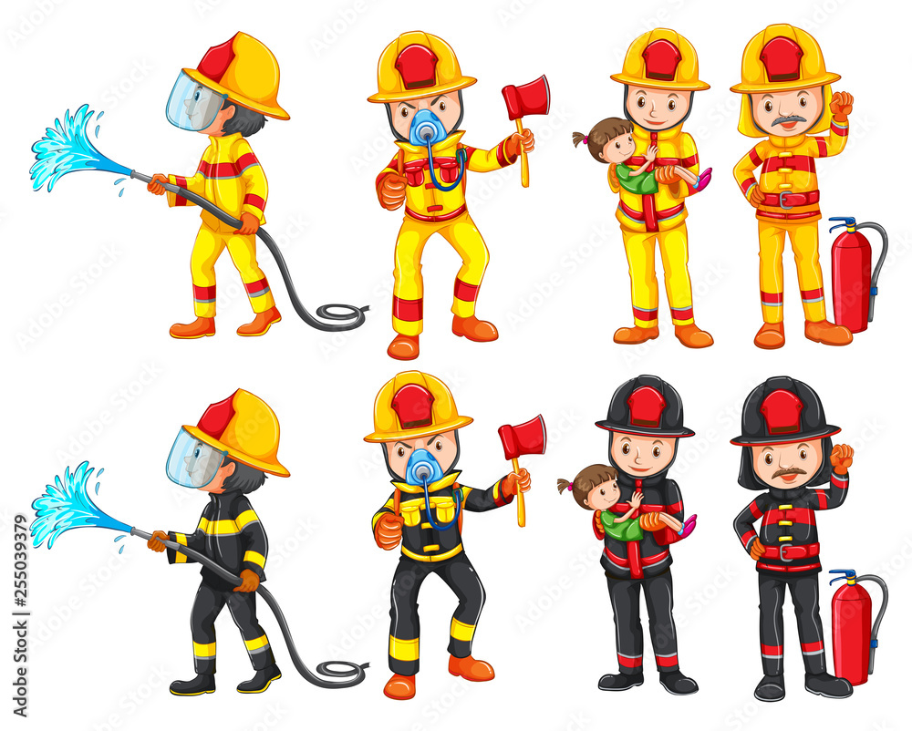 A fireman character set A fireman character set