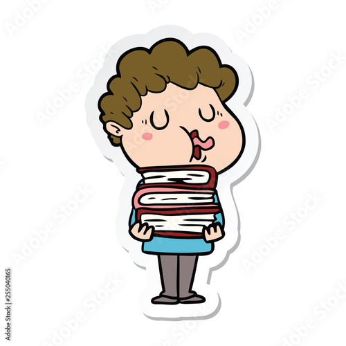 sticker of a cartoon man singing