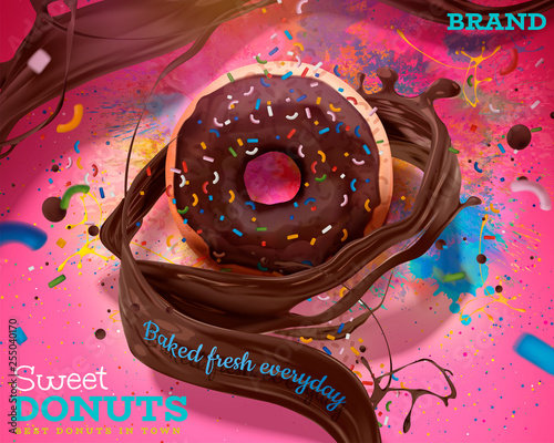 Sprinkled chocolate donut
