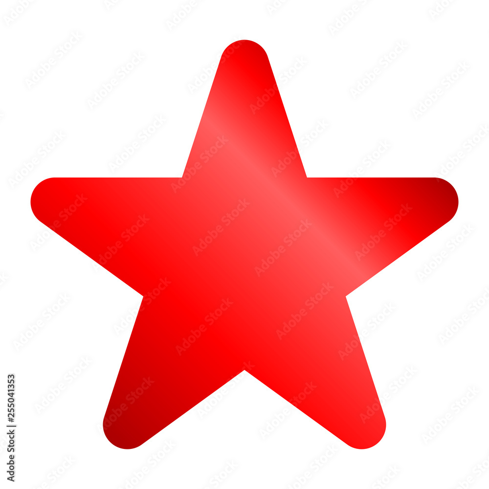 Star symbol icon - red gradient, 5 pointed rounded, isolated - vector Star symbol icon - red gradient, 5 pointed rounded, isolated - vector