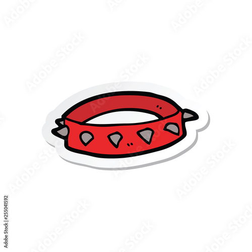 sticker of a cartoon spiked dog collar