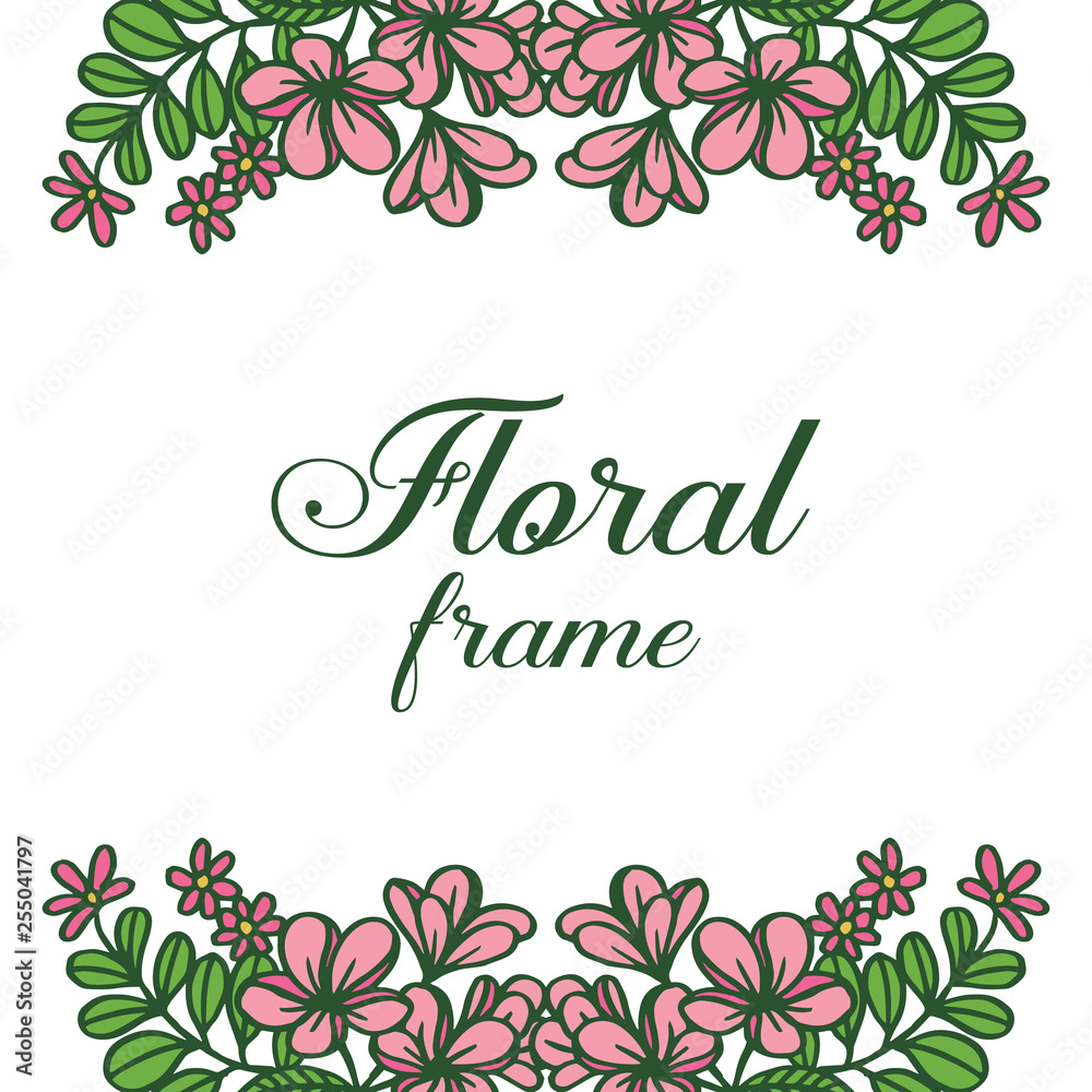 Vector illustration backdrop for various decoration pink floral frame