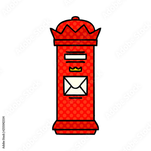 Wallpaper Mural comic book style cartoon british post box Torontodigital.ca