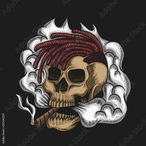 Skull Smoke Vector illustration