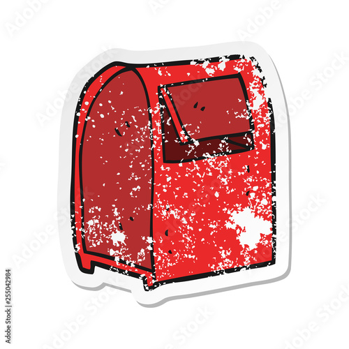 retro distressed sticker of a cartoon mailbox