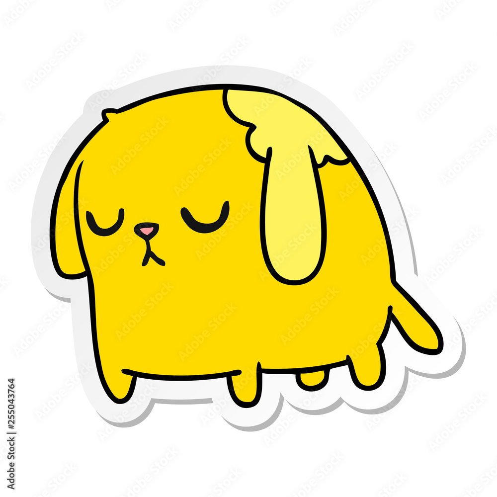 sticker cartoon of cute sad kawaii dog sticker cartoon of cute sad kawaii dog