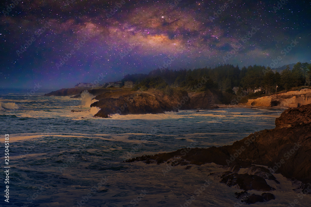 Starry night Landscapes,milky Way