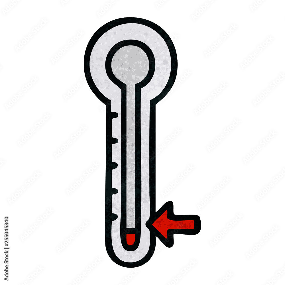 retro grunge texture cartoon cold thermometer retro grunge texture cartoon cold thermometer