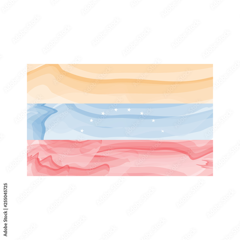 Obraz premium Watercolor flag of Venezuela. Vector illustration design