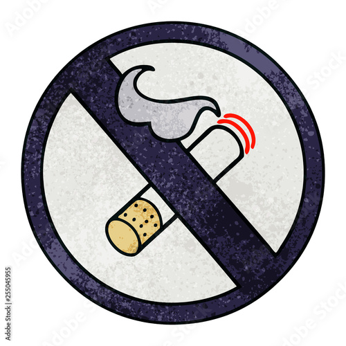 retro grunge texture cartoon no smoking allowed sign