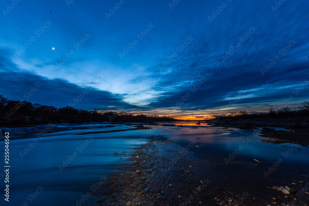 Fototapeta premium January 8, 2019: Llano River night time.