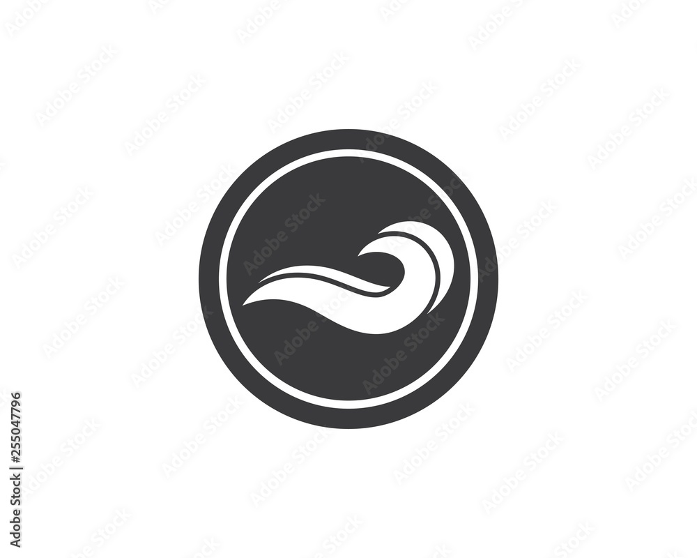 Fototapeta premium Water Wave symbol and icon Logo Template