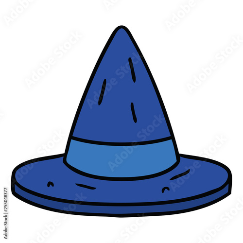 cartoon doodle of a witches hat