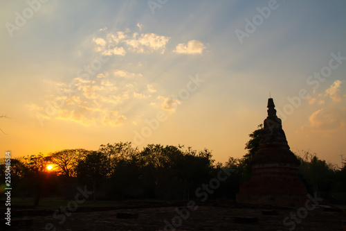 Sunrise in asian religious architecture