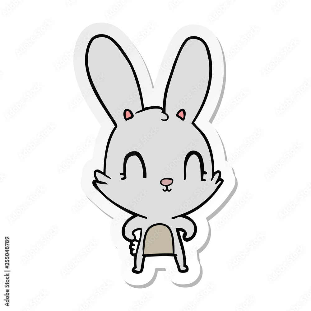 sticker of a cute cartoon rabbit sticker of a cute cartoon rabbit